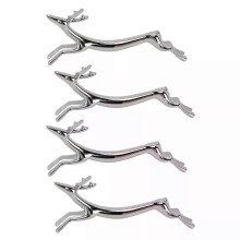 PARK (Hirsch-Stil) 4-teiliges Besteckbänkchen, silberfarben, Essstäbchenständer, galvanisiert, poliert,