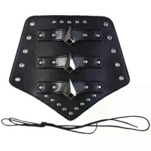 PARK (Argento) Braccialetto medievale da uomo per cosplay, guanto nero, braccialetto da polso in PU