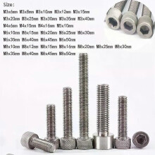 PARK (M3x6mm) 5 pezzi Lunghezza 6mm-50mm Viti a testa esagonale in titanio M3 M4 M5 M6 M8