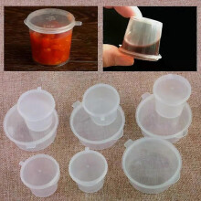 PARK(50ml(2oz))100kpl 25/50ml muovinen takeaway kastike kuppiastiat Ruokarasia saranoiduilla kansilla