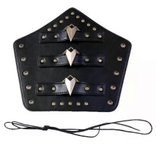 PARK (oro) Braccialetto medievale da uomo per cosplay, guanto nero, braccialetto da polso in PU per