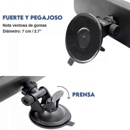 Espejo retrovisor interior gran angular PARK(WHITE) con ventosa, 240 x 65 mm, universal, giratorio 360. 2