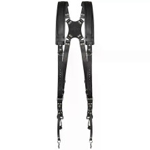 PARK (Schwarz) Doppelter Schulter-Kameragurt, verstellbarer Kamera-Schultergurt aus Leder, tragbarer