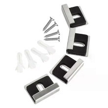 PARK (Noir Argent L) 4 Pièces Pinces à Miroir en Métal Kits de Suspension de Miroir de Montage Mural