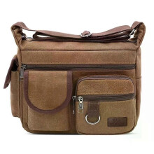 PARK (marrone) 1 pz borsa a tracolla in tela da uomo vintage, resistente all'acqua, cerata, borsa a
