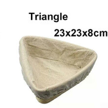 PARK (Dreieck 23 x 23 x 8) 1 Stück oval/kreisförmig/dreieckig Rattan-Brot-Gärkorb, natürlicher Rattan-Weidenteig