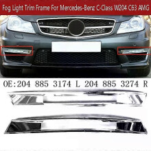 PARK (Chrom Links) front Stoßstange Nebel Licht Trim Rahmen Kappe Chrom Tagfahrlicht Abdeckung Für Mercedes-Benz