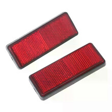 PARK (Rojo) 2 Reflectores Cuadrados para Motocicleta con Tuercas que Reflejan la Advertencia de Seguridad
