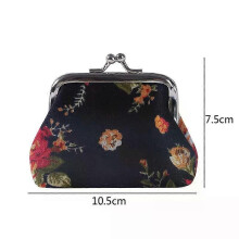 PARK (schwarz) Rosen Leinwand Mini-Geldbörsen Lady Zero Brieftaschen und Münztüte Kind Mädchen Frauen