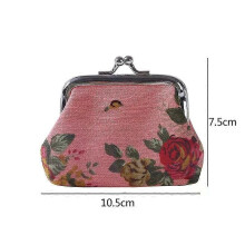 PARK (Rosa) Rosen Leinwand Mini-Geldbörsen Lady Zero Brieftaschen und Münztüte Kind Mädchen Frauen Geldbörse