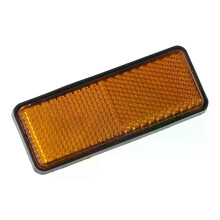 PARK (Gelb) 1 Stück Rechteckiger Motorradreflektor 90 * 35 * 11 mm Kunststoff Gelb/Rot mit Muttern Warnreflektor