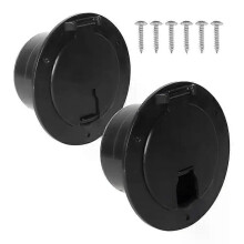 PARK (musta) 2-pack matkailuauton luukun kannet pyöreä sähkökaapelin luukku matkailuauton perävaunuun