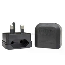 PARK (schwarz) Neuer europäischer Euro-EU-2-Pin-zu-UK-3-Pin-Steckdosen-Reisestecker-Adapter-Konverter