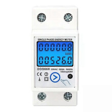 PARK (blanc AC 110 V) Compteur d'énergie numérique LCD sur rail DIN, remise à zéro, monophasé AC 110