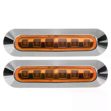 PARK (giallo) 2 pezzi 6 LED luci laterali per camion luci di emergenza per rimorchi per camion 12 V-24
