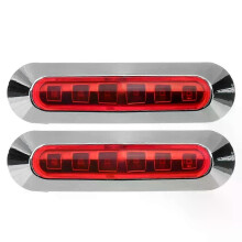 PARK (rosso) 2 pezzi 6 LED luci laterali per camion luci di segnalazione di emergenza per rimorchi per