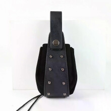 PARK (schwarz) Vikings Rune Beutel String Münzen Kordelzug Tasche Kostüm Vintage Halloween Zubehör Leder