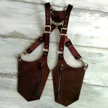 PARK (Braun) Mittelalterliche Steampunk-Schulterholstertasche aus Leder, Vintage-Stil, Handy-Geldbörse,
