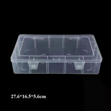 PARK (27,6 x 16,5 x 5,6 cm) Quadratische transparente Aufbewahrungsbox aus Kunststoff, Behälter für