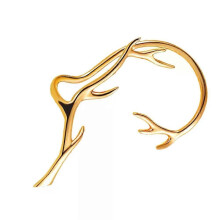 PARK (Silber) Ohrclips in Perlenform, einfaches Astmuster, modisches Accessoire, Ohrhaken, Zweig