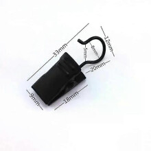PARK (schwarz-50 Stück) 50 Stück/Set schwarz-silberne Metallhaken-Clips zum Aufhängen von Vorhängen,