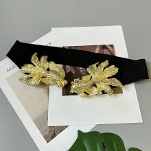 PARK (1) Metall Gold Fisch Echtes leder Weibliche Bund Mode Luxus Designer Kleid Mantel Dekoration Gürtel