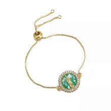 PARK(AL20825-Verde) Collana con ciondolo della Beata Vergine Maria cattolica squisita, da uomo e da