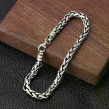 PARK(AL4520-Argento)Bracciale etnico a forma di drago del vento, braccialetti vintage placcati in argento