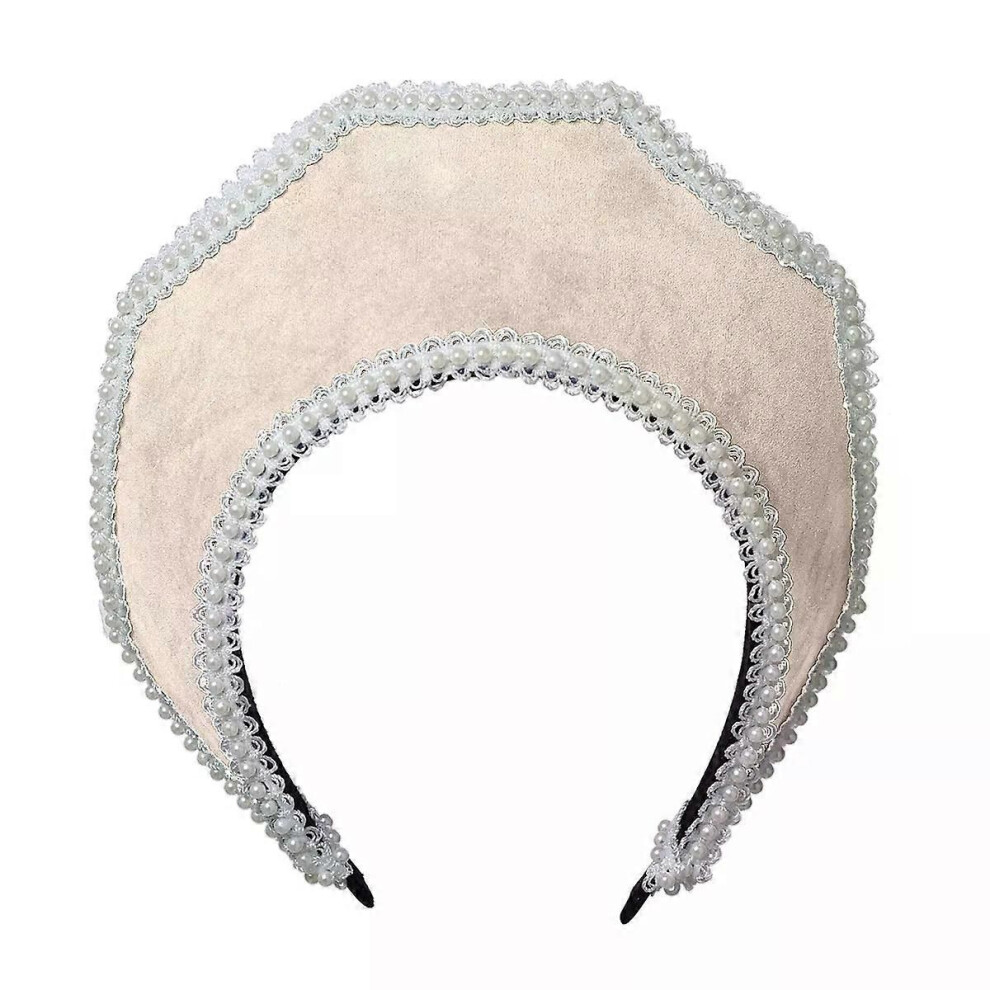 Serre-tête Couronne Élisabéthaine Tudor - Style Anne Boleyn, Velours, Dentelle & Perles | Pour Cosplay, Halloween, Fêtes à Thème - 8