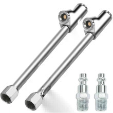 PARK (2 Stück) Chuck 2in1 Hochleistungs-Reifenfüller FNPT RV Doppelkopf-Inflator 1/4 \ Kompressor Doppelkopf-Chuck-Inflator