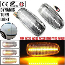 ESTACIONAMIENTO (blanco cristal) Indicador de señal de giro lateral LED dinámico secuencial para Mercedes