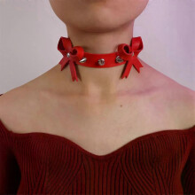 PARK (stile A 1 pezzo) Collana girocollo punk regolabile con rivetti in similpelle, stile gotico unisex,