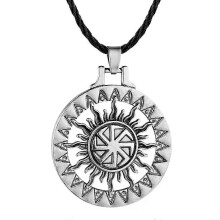PARK (Argento antico) WANGAIYAO Collana slava da uomo con amuleto nordico, ciondolo sole, collana in