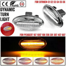 Luz LED intermitente lateral dinámica PARK (cristal dinámico) para Peugeot 307, 206, 607, 407 y 1007