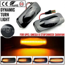 PARK (negro ahumado) 2 piezas para Opel Omega B Stufenheck Caravan 1994-2003 Luz de señal de giro dinámica