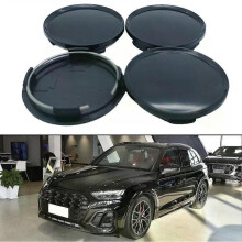 PARK (schwarz) 4 Stück 63 mm Proof Stilvolle Radnabenkappe ABS-Kunststoff Schwarz/Silber Hochwertige