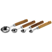 Dog Food Scoop Set - 4 Stainless Steel Measuring Cups (1 Cup, 1/2 Cup, 1/3 Cup, 1/4 Cup) with Precision Scale for Pet Food