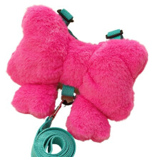 Pet Leash with Bow Tie for Kittens and Puppies, Pink, Size L (5-9 kg), Durable and Safe for Outdoor Use