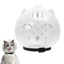 Cat Helmet for Grooming with Transparent Mouth, Adjustable Astronaut Style for Small Pets, Protective Shaved Pet Tools