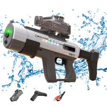 Electric Water Gun with Automatic Suction, Large Range Water Spray Gun for Adults and Children, Grey Color