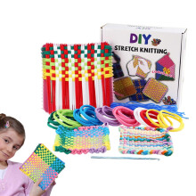 Weaving Loops Kit for Kids, 8 Bright Rainbow Colors, Interactive Art Supplies for Ages 3+, Creative Handcraft Set