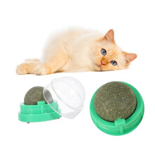 Catnip Lick Ball 2-Pack for Cats, Natural Digestive Snack, Green, Rotatable, Healthy Ingredients for Feline Play and Health