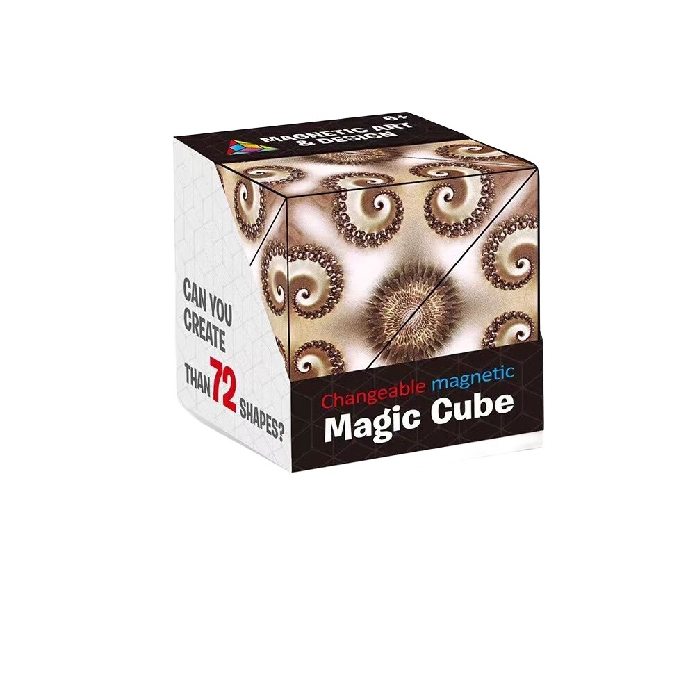 (Style E) Magic Changeable Magnetic Cube 3d Flip Puzzle Toys Ink Ocean Gifts Pattern Kids-image-OPC-PK2GKQR-NEW