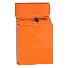 Mailbox Lockable Wall Mounted Comment Dropbox Payment Holder, Orange, Durable Steel Construction, Secure Design, Outdoor Use