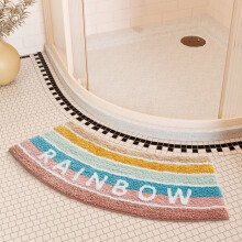(Shape Rainbow,42x100cm )Tapis de douche incurvé Bellis Perennis tapis antidérapant pour salle de bain et salon