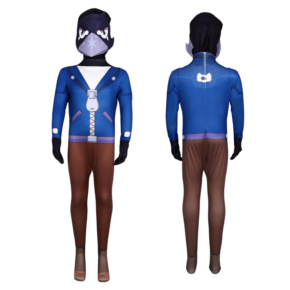 (Crow, 160CM) Cosplay Brawl Stars Game Character Roleplaying Costume Halloween Jumpsuit