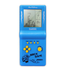 (Blue) Tetris Portable Classic Game Console Brick Game Toy With Large Gift Screen Kids