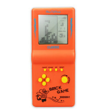 (Orange) Tetris Portable Classic Game Console Brick Game Toy With Large Gift Screen Kids