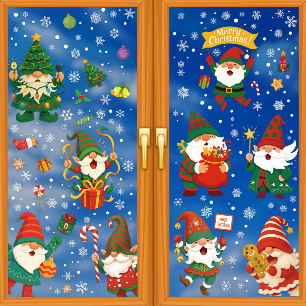 Claus Snowflake Santa Pvc Static Window Decals Set Christmas For Decorations-image-OPC-PK2HCF9-NEW