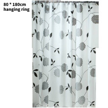 (80*180cm/31.50*70.87in) Shower Waterproof Bathroom Curtain Black Peony Kitchen Bedroom Partition Balcony